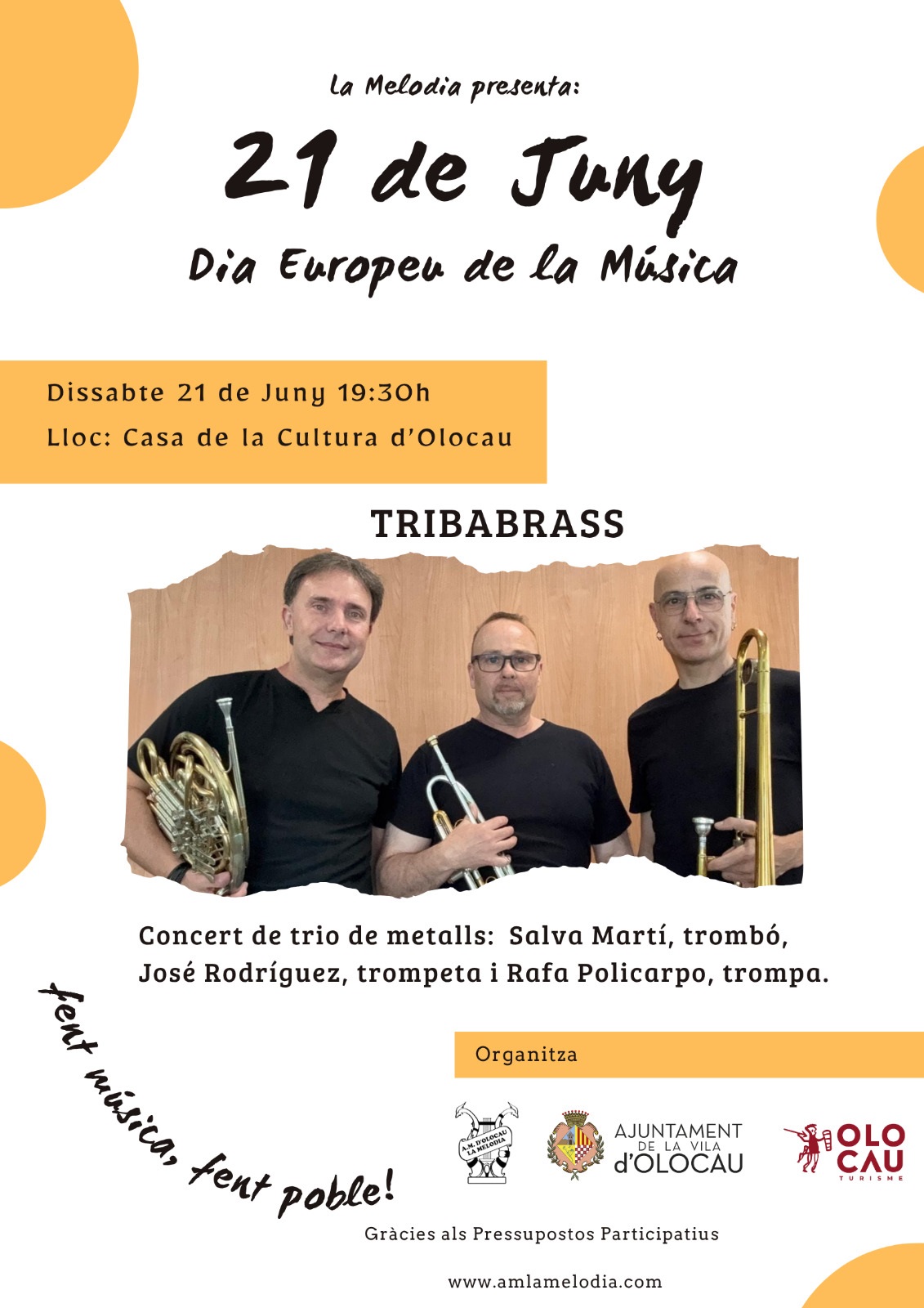 Concert de Tribabrass (activitats de 'La Melodia' pel Dia Europeu de la Música)